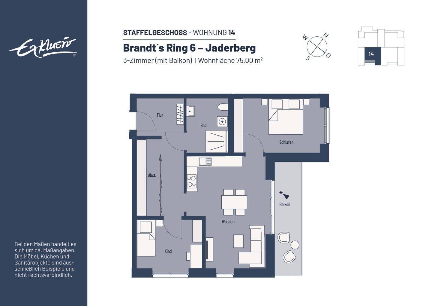 WBS erforderlich | 3-Zi.-Whg. mit Terrasse. Anfrage über: https://brandtsring.exklusiv-wohnbau.de, 26349 Jade