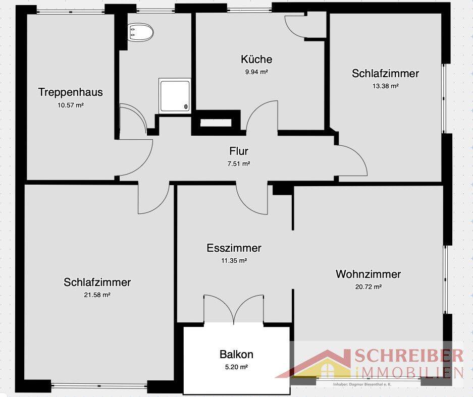 Großzügige 3 ZKB Wohnung mit Balkon und Einbauküche in einem Zweifamilienhaus zu vermieten, 57334 Bad Laasphe