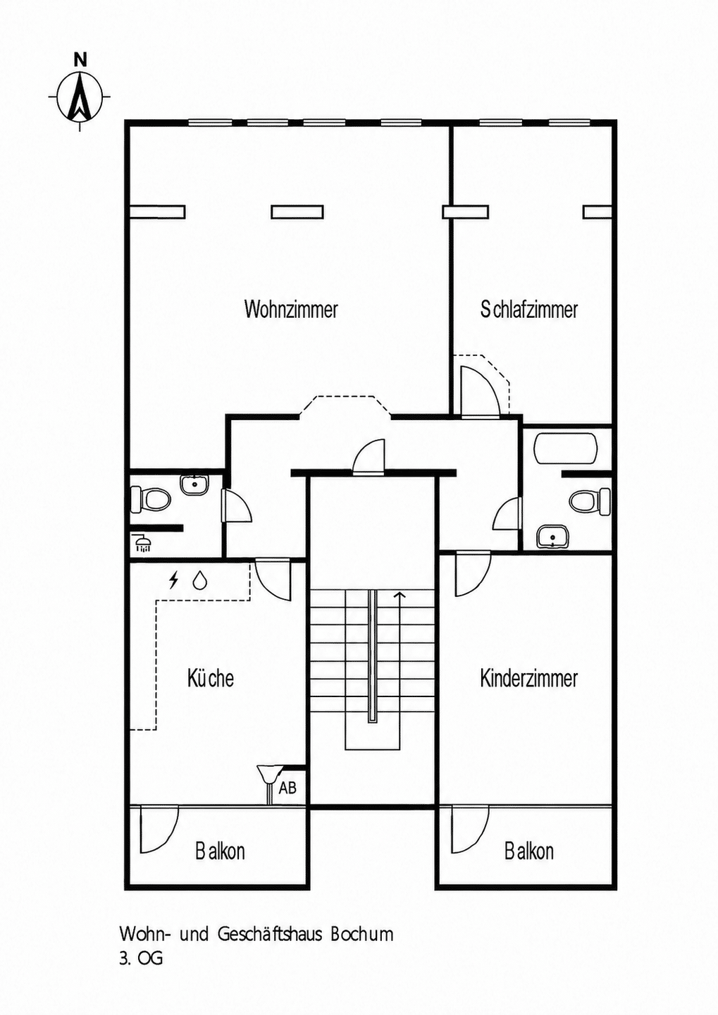 Ihr neues Zuhause: Renovierte 4-Raum Wohnung, seitlich der Kortumstrasse, 44787 Bochum (Innenstadt)
