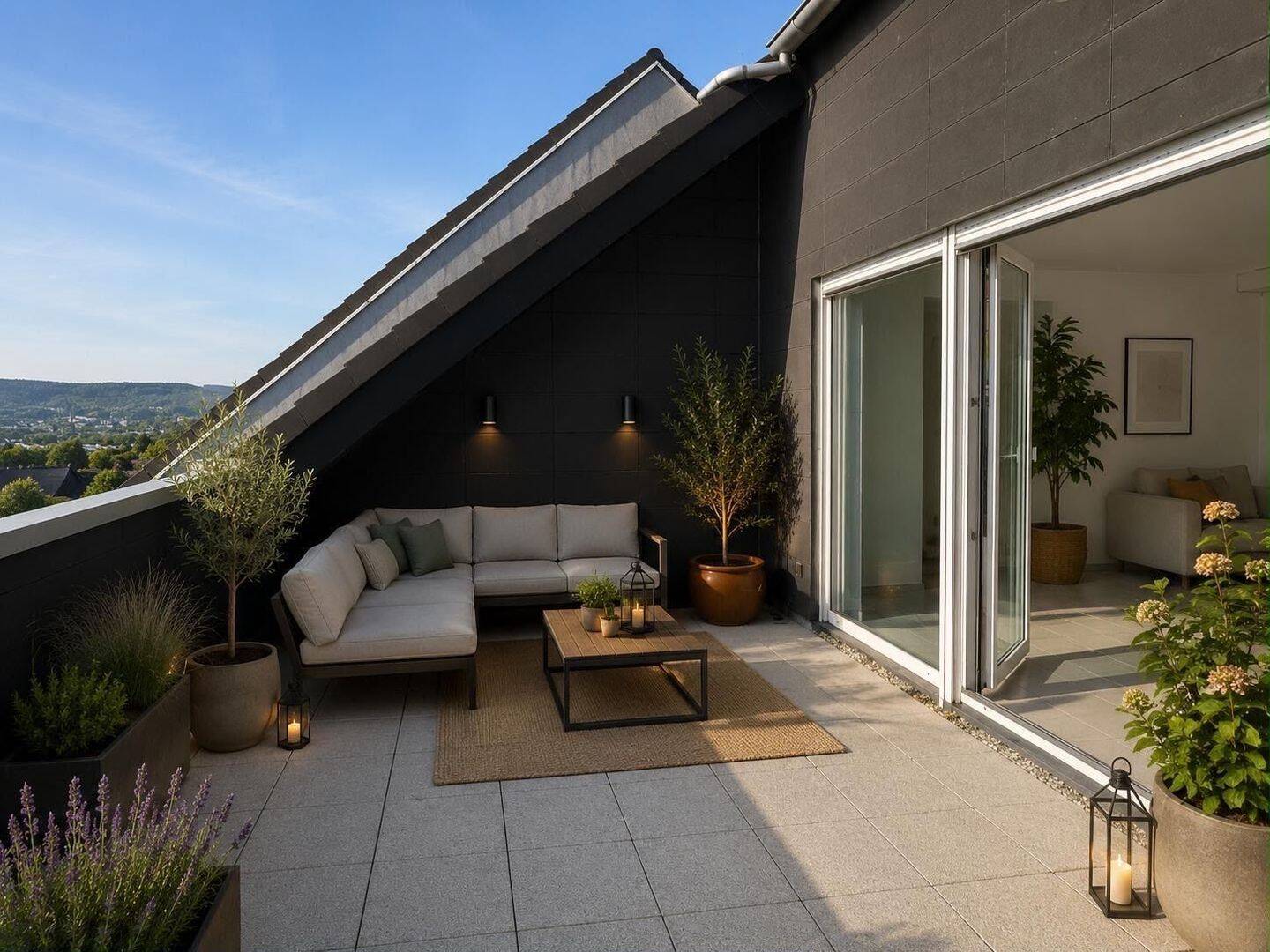 Helle 3-Zimmer-Maisonette mit Südwest-Terrasse und Blick auf Trier/Mosel in Trier-Feyen, 54294 Trier