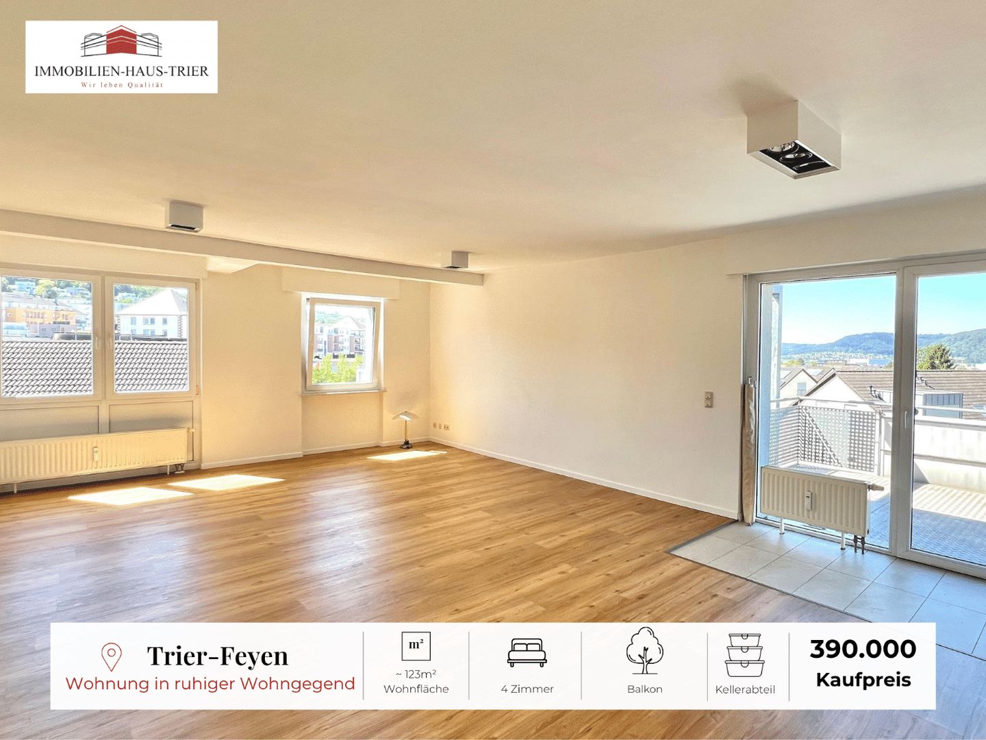 Weismark/Feyen schöne helle 4 Zimmer Wohnung mit großer Terrasse zum KAUF, 54294 Trier
