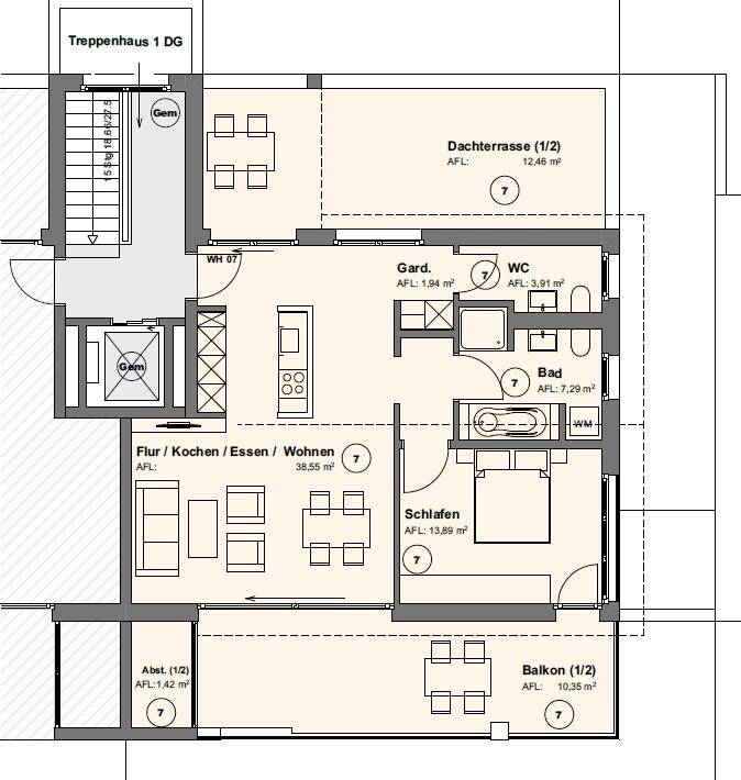 Neubau 2-Zimmerwohnung mit Balkon im Wohnpark Schönblick (Whg7), 78713 Schramberg
