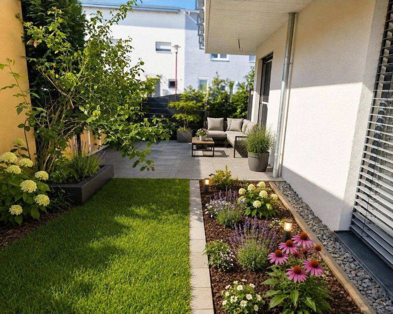 Moderne, barrierefreie Erdgeschosswohnung mit Südwest-Terrasse & Garten, 97526 Sennfeld