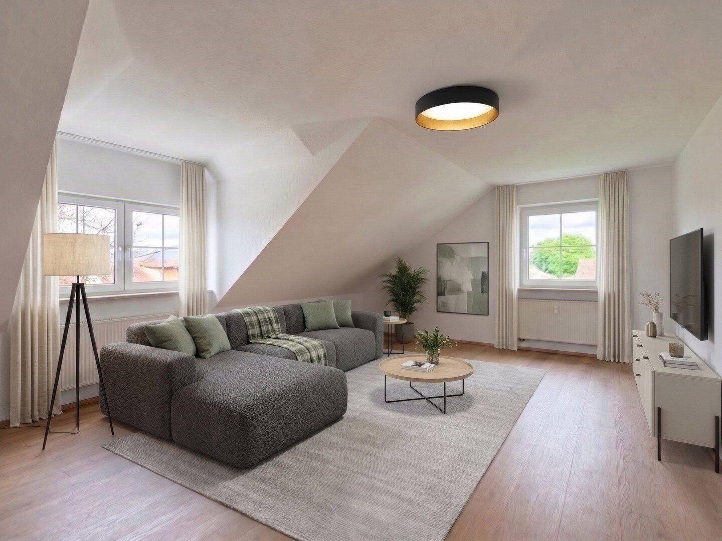 Renovierte 5-Zimmer-Dachgeschosswohnung mit Balkon, Garage und Effizienzklasse A+ – provisionsfrei, 87656 Germaringen