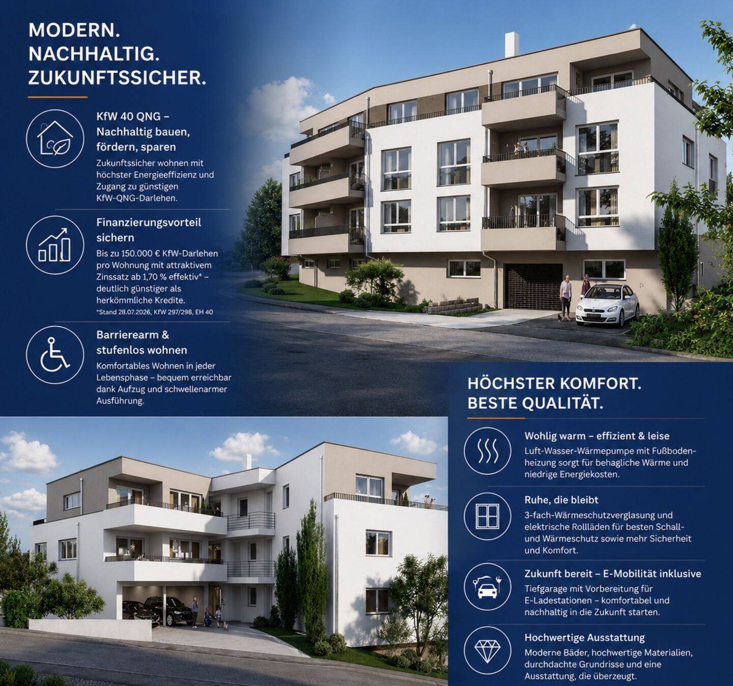 Altengerechte und barrierefreie QNG-zertifizierte Wohnungen in Aichtal-Grötzingen, 72631 Aichtal