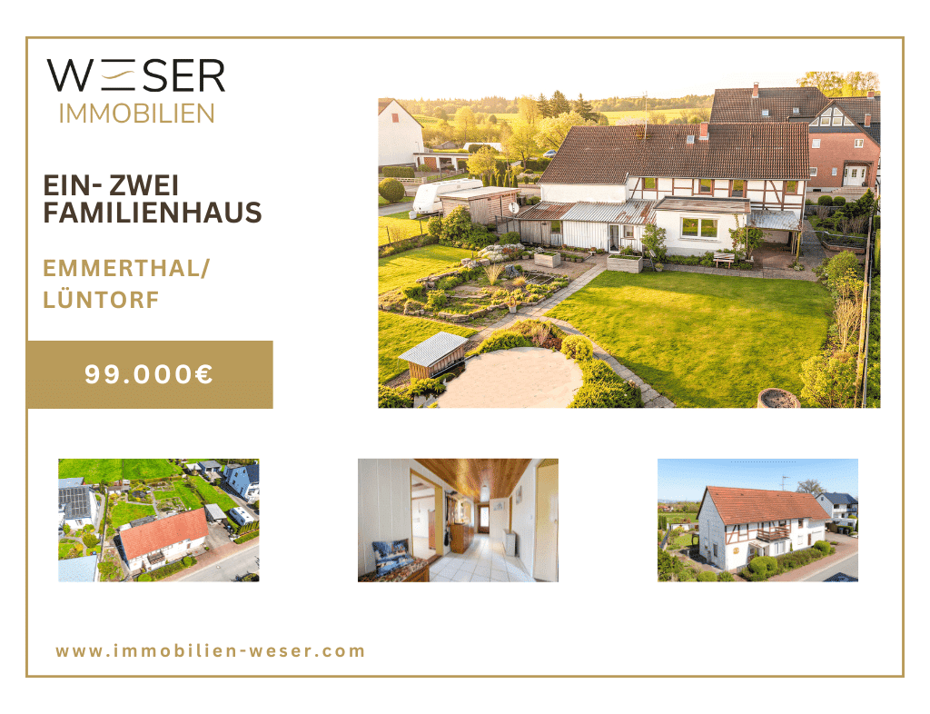 Charmantes Zweifamilienhaus mit großem Grundstück & unverbaubarem Weitblick, 31860 Emmerthal