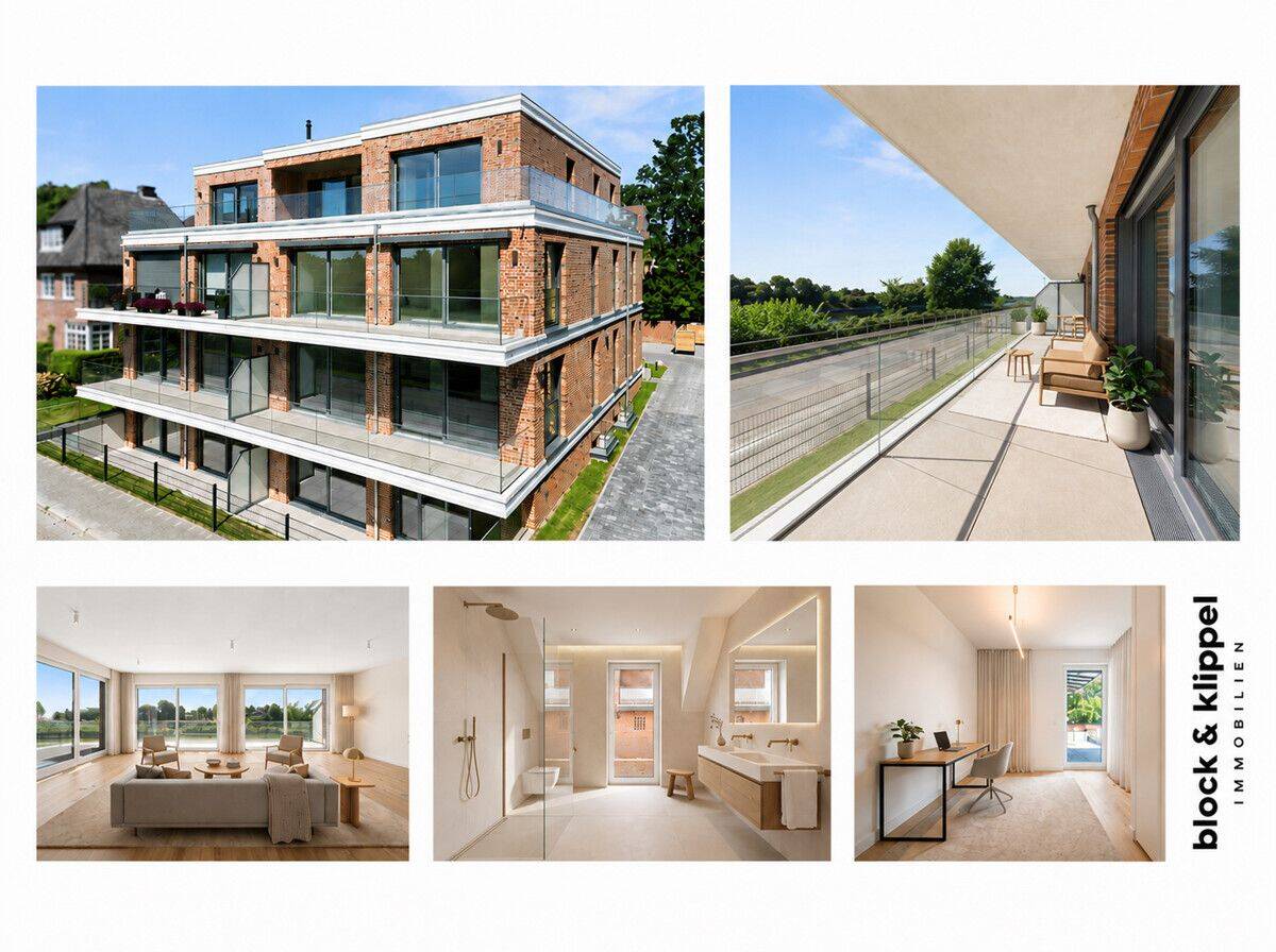 Erste Reihe am Kanal – exklusive Wohnung im Hochparterre mit 143 m² und Südbalkon, 24768 Rendsburg