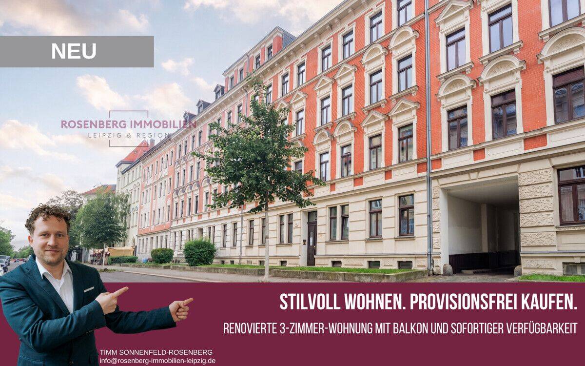 *Provisionsfrei für Käufer*  3 Zimmer, Balkon & Altbaucharme in Gohlis –  frisch renoviert!