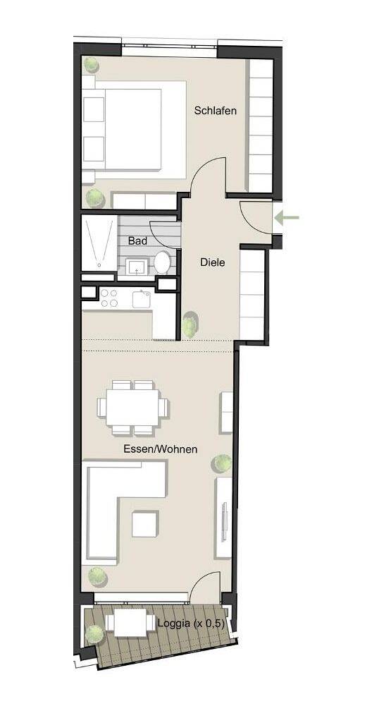 Modernisierte 2-Zimmer-Wohnung mit Loggia in attraktiver Kölner Lage! Kasparstraße 14, Köln – WE3, 50670 Köln (Innenstadt-Nord Altstadt-Nord Neustadt-Nord)