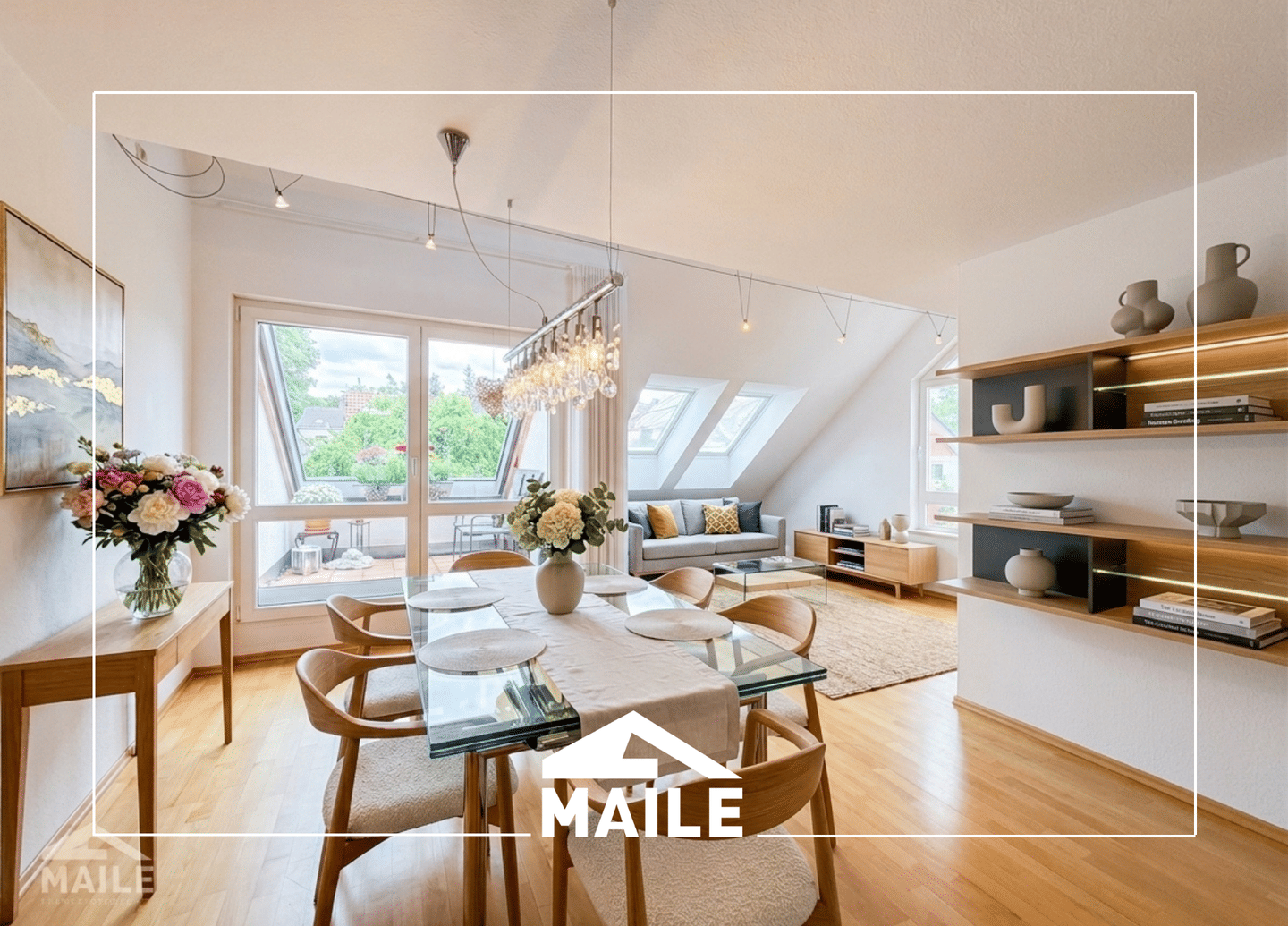 Helle Maisonette mit Dachbalkon, drei Schlafzimmern, zwei Bädern und Tiefgarage!, 70599 Stuttgart