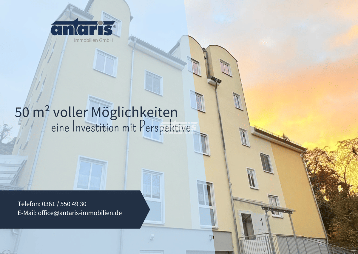antaris Immobilien GmbH ** CLEVER INVESTIERT: VERMIETETE 1-RAUM-WOHNUNG MIT TERRASSE **, 7743 Jena