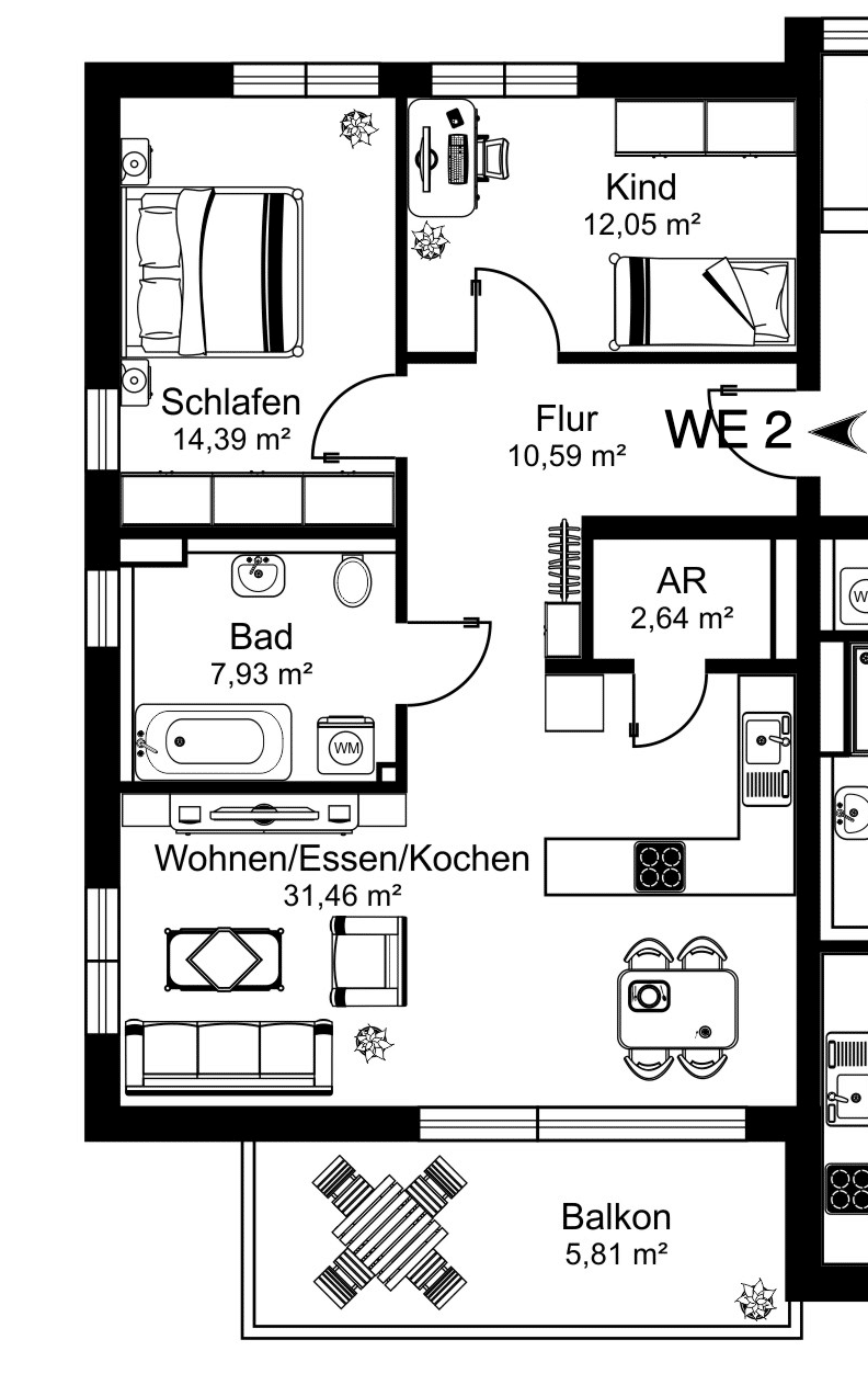 3- Zimmer- Neubauwohnung mit Balkon, 51469 Bergisch Gladbach