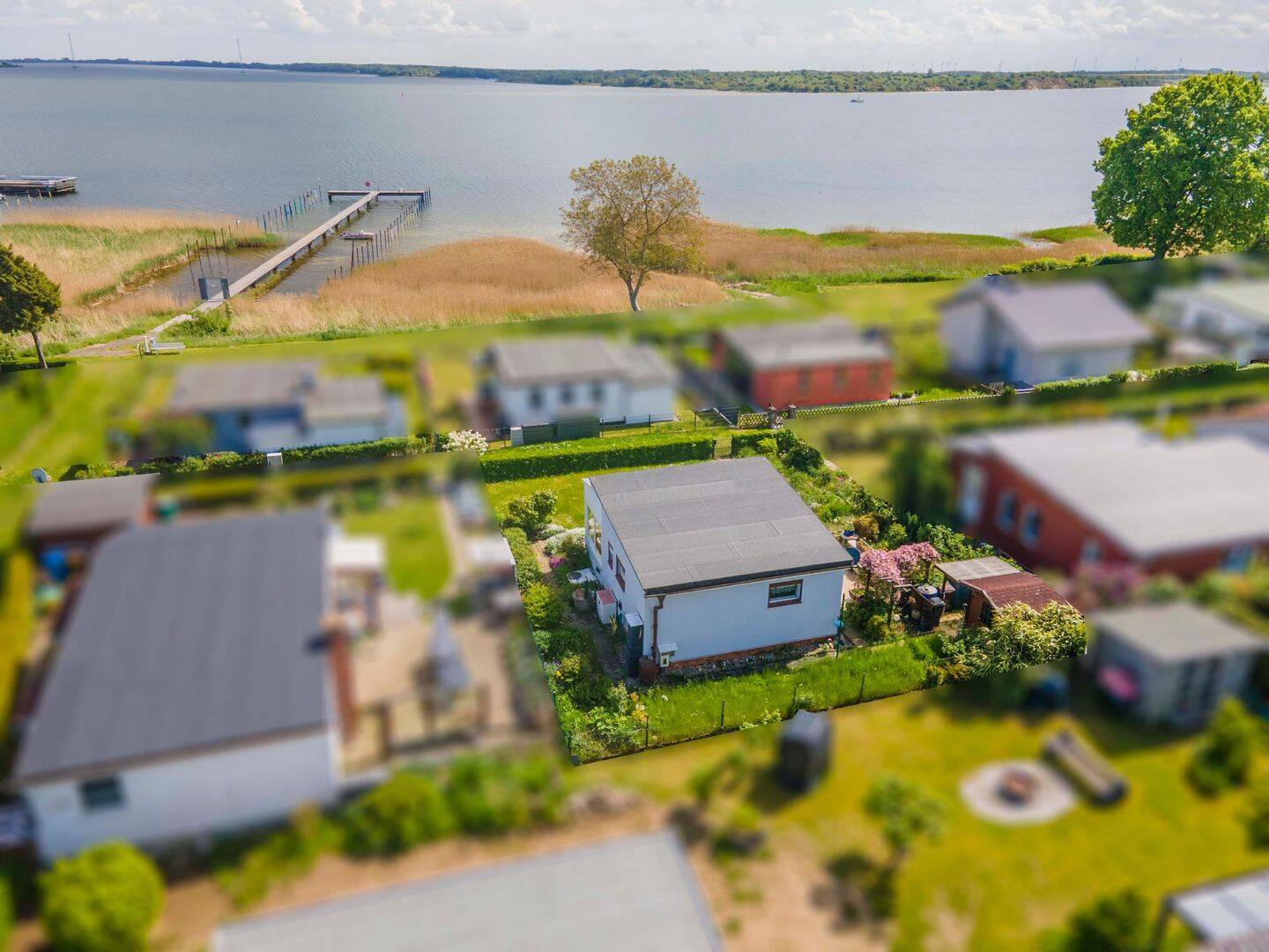 Eigentumsgrundstück mit Ferienbungalow mit Wasserblick in Drigge auf der Insel Rügen, 18574 Gustow