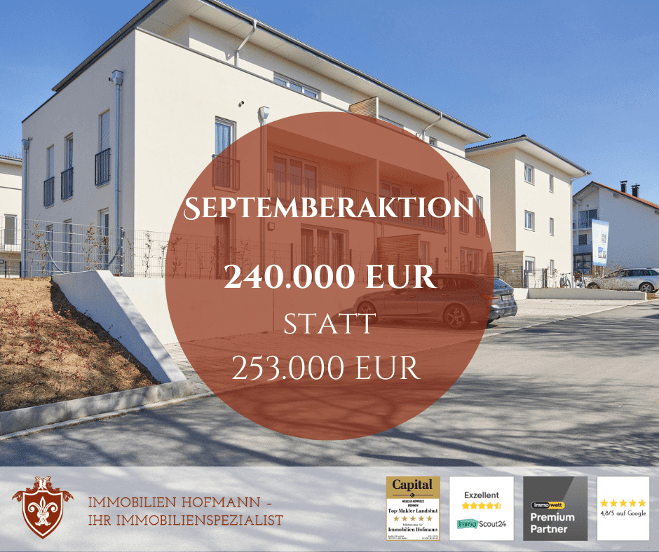 SEPTEMBERAKTION I 240.000 EUR statt 253.000 EUR für eine wunderschöne vermietete 2 Zimmerwohnung!, 84140 Gangkofen