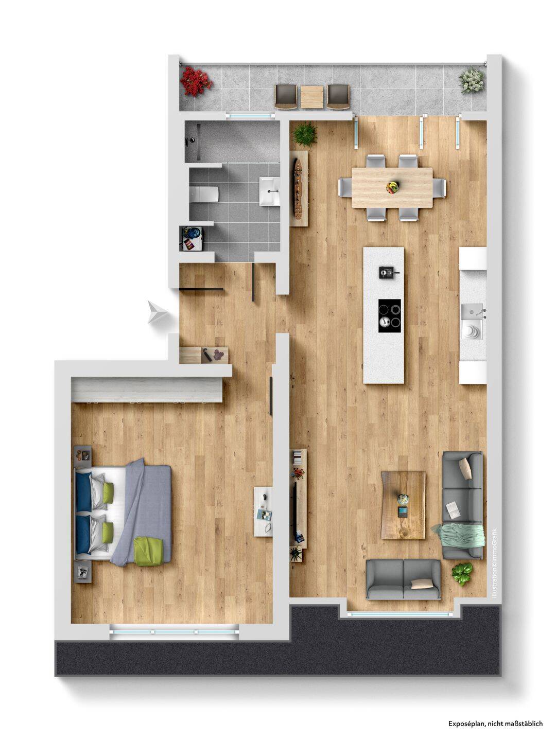 Stilvolle 2-Zimmer-Wohnung mit Einbauküche, Balkon und tollem Panoramablick, 70192 Stuttgart (Feuerbach Nord)