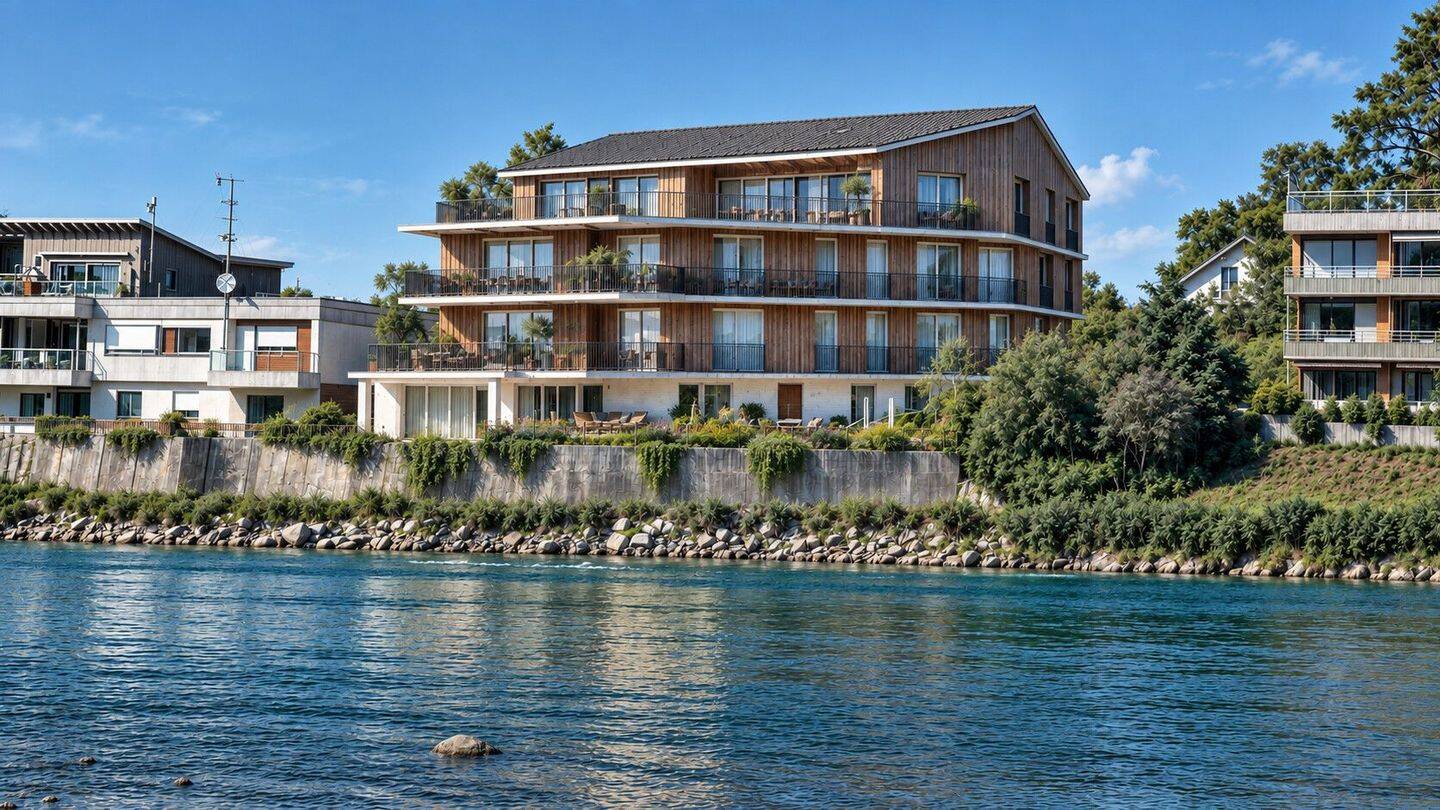 Rheinheim 2 Zimmer Penthousewohnung – Exklusives Wohnen an der Rheinpromenade mit Blick auf den Rhein, 79790 Küssaberg