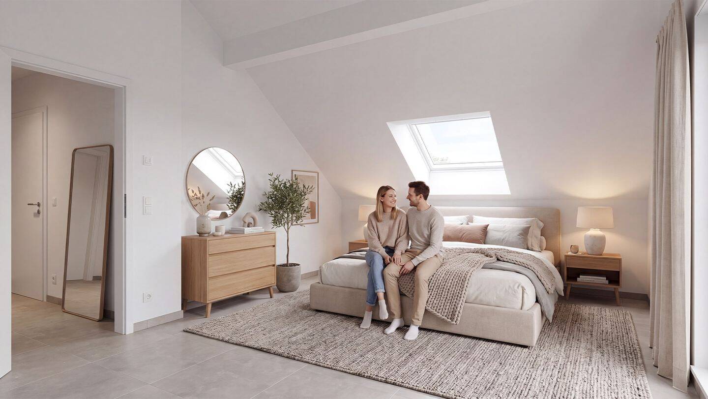 Modernes Wohnglück im Dachgeschoss: 2-Zimmer-Neubauwohnung mit Balkon, 33689 Bielefeld (Dalbke Sennestadt)