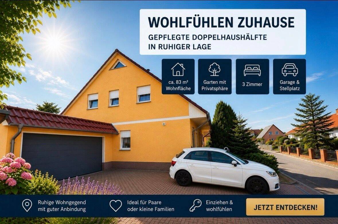 Doppelhaushälfte in Tangermünde – Wohnen, wo Ruhe zuhause ist., 39590 Tangermünde