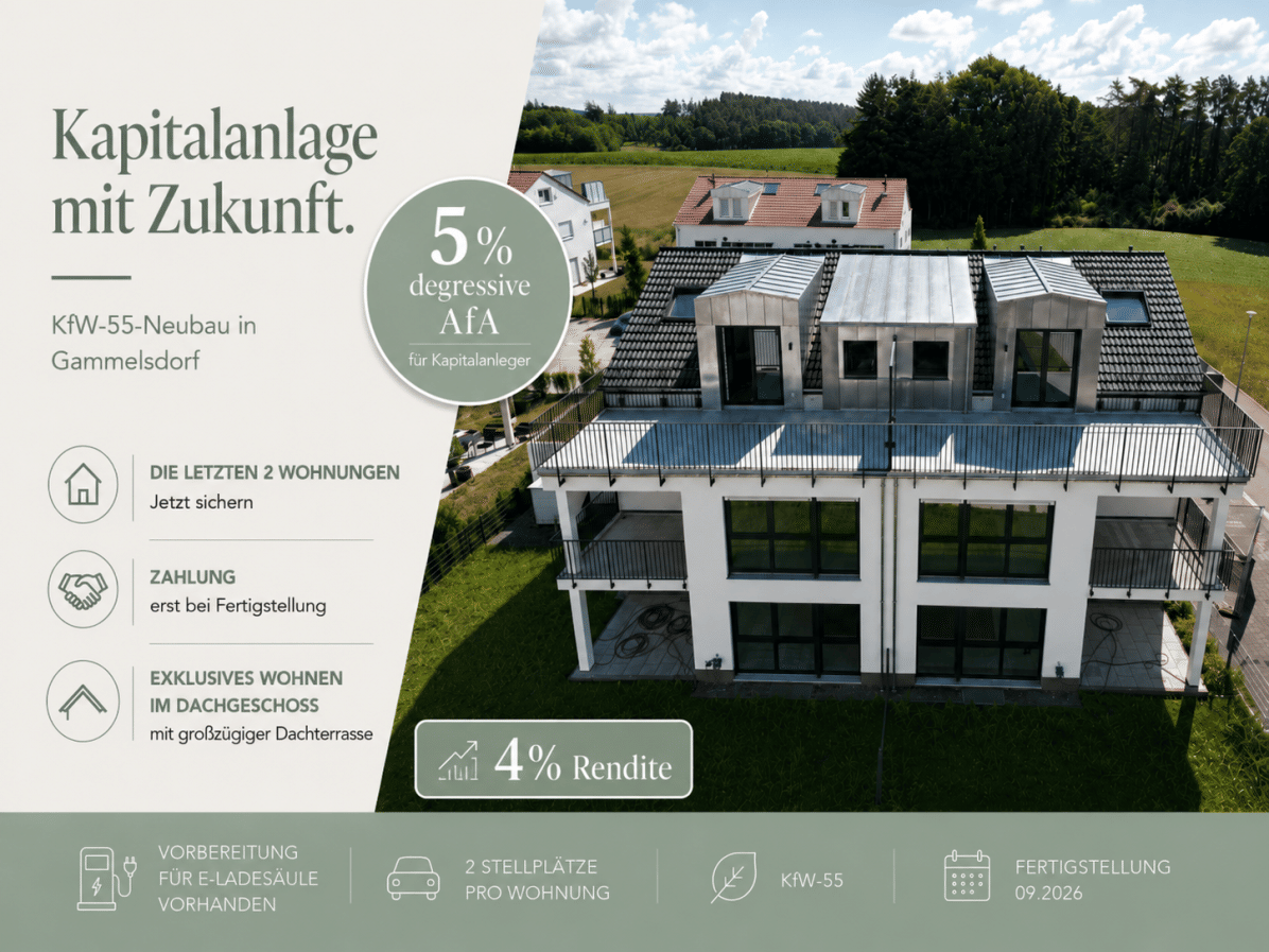JETZT BESICHTIGEN – Ansprechende DG-Wohnung mit Dachterrasse!!!, 85408 Gammelsdorf