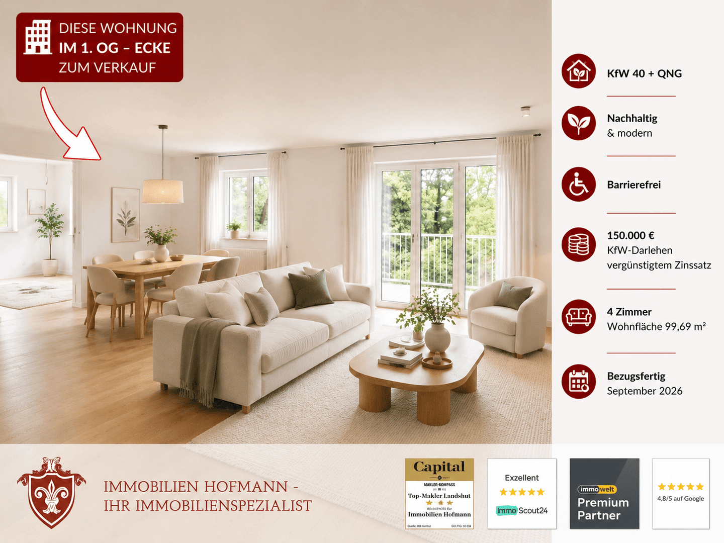 *** Erstbezug | 4-Zimmer Wohnung | barrierefrei | modern ***, 94437 Mamming
