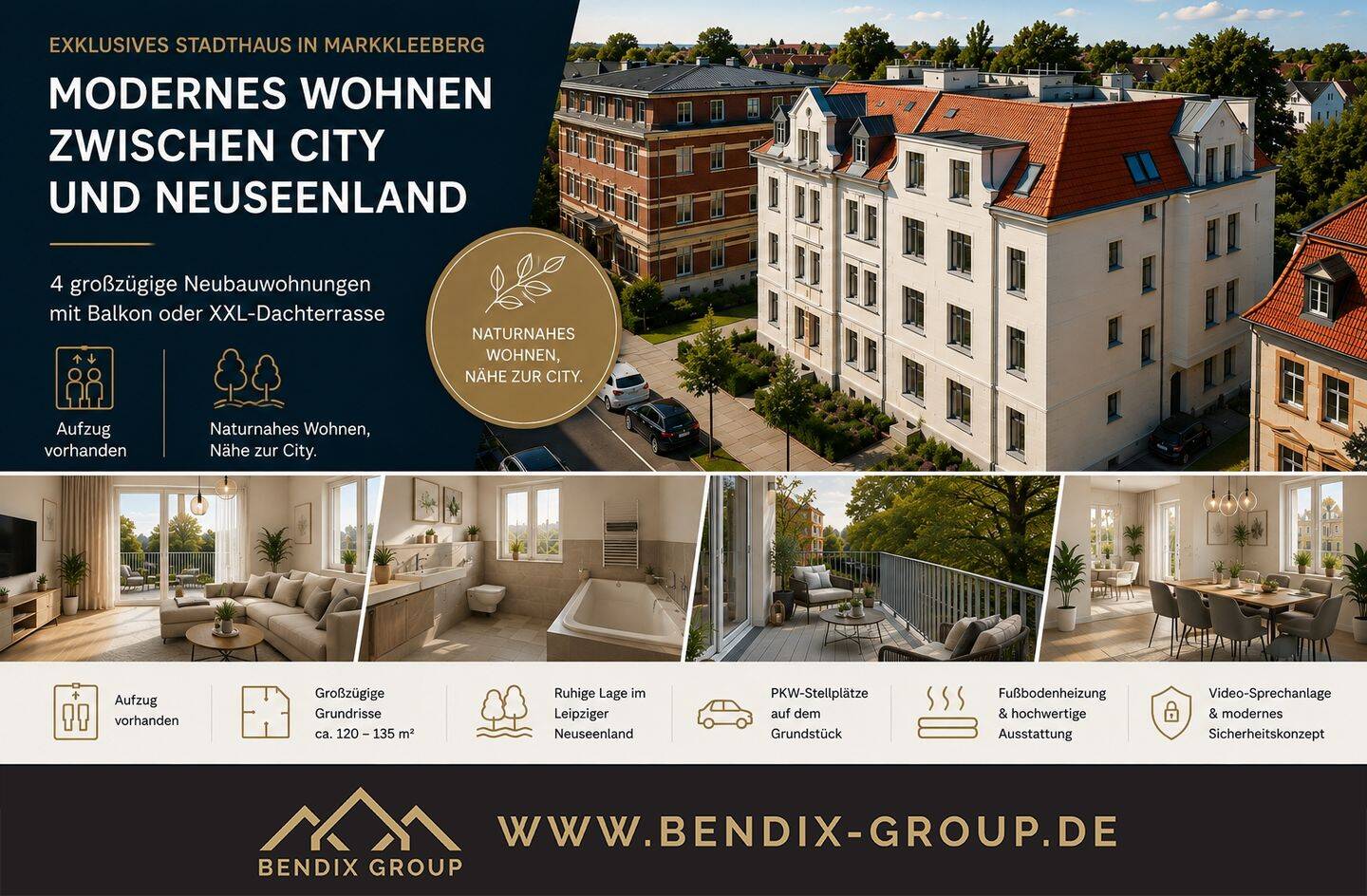 Ankommen & wohlfühlen: Großzügige 3-Zimmer-Wohnung in begehrter Lage I Naturnah & modern wohnen, 4416 Markkleeberg