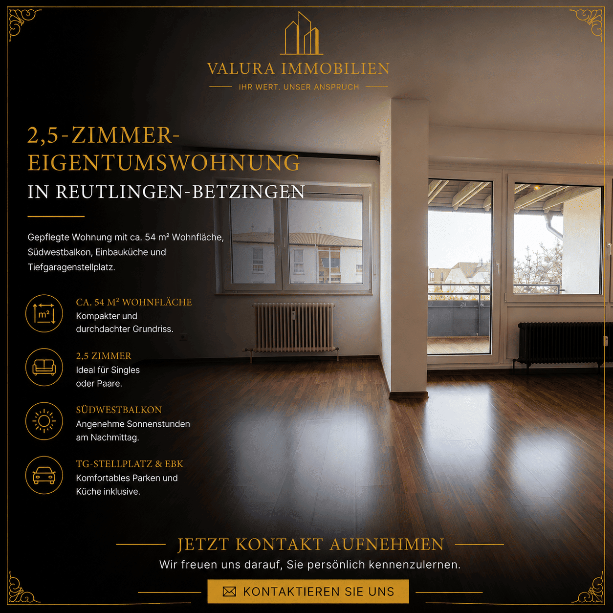 Gepflegte 2,5-Zimmer-Wohnung mit Südwestbalkon und TG-Stellplatz in Reutlingen-Betzingen, 72770 Reutlingen