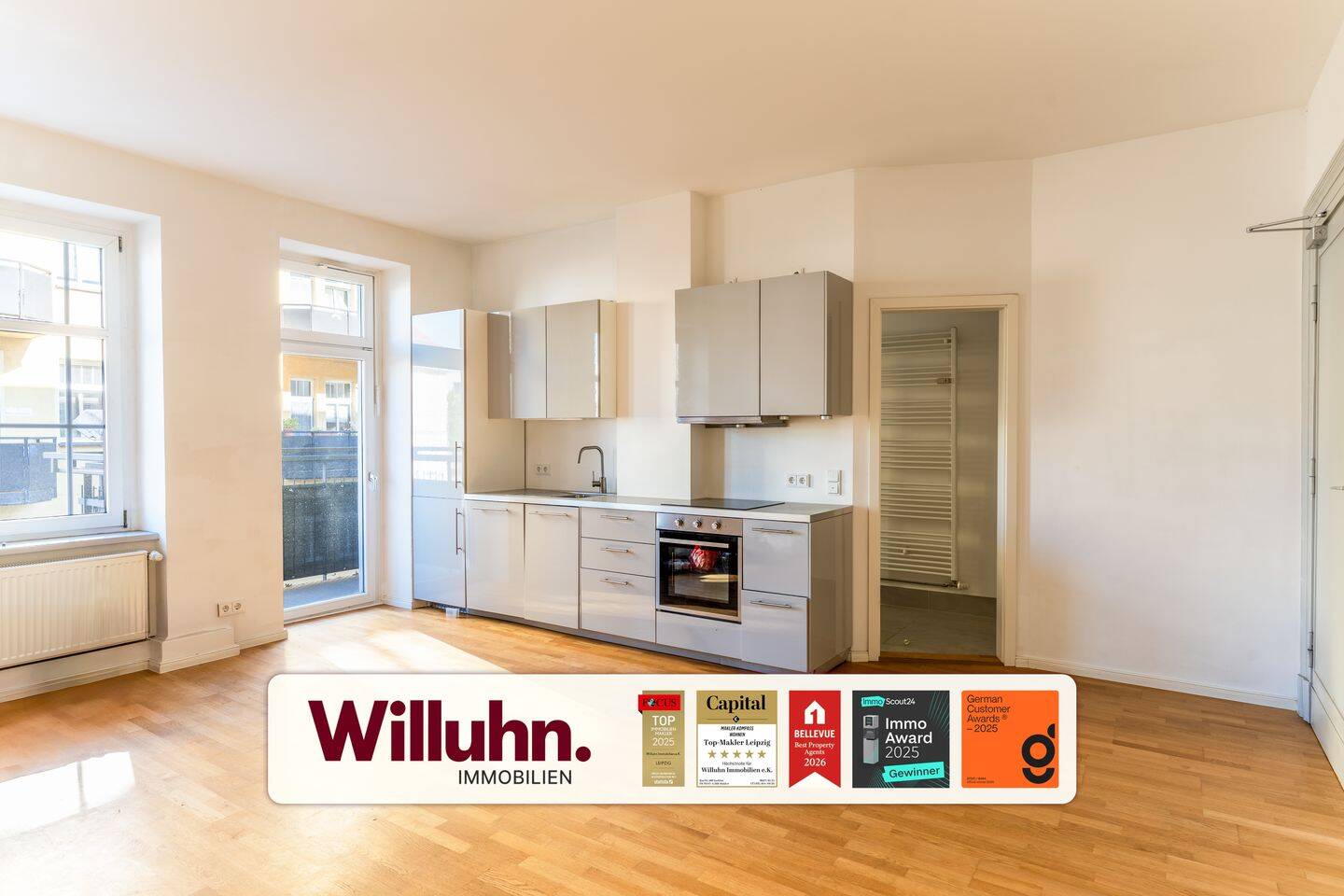 *sofort Bezugsfrei* Hochwertige 3 Zimmer Altbauwohnung I Einbauküche I Balkon, 4159 Leipzig (Lützschena-Stahmeln Möckern Wahren)