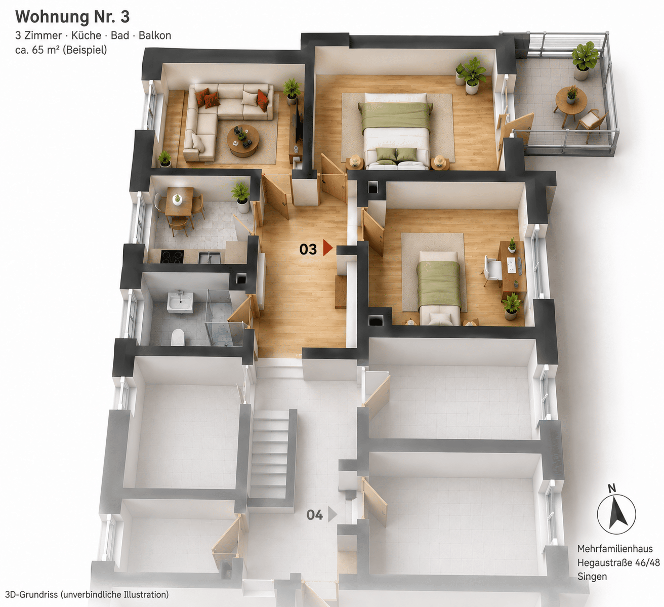 3-Zimmer-ETW in zentraler Citylage von Singen – renoviert, sofort verfügbar, 78224 Singen (Hohentwiel)