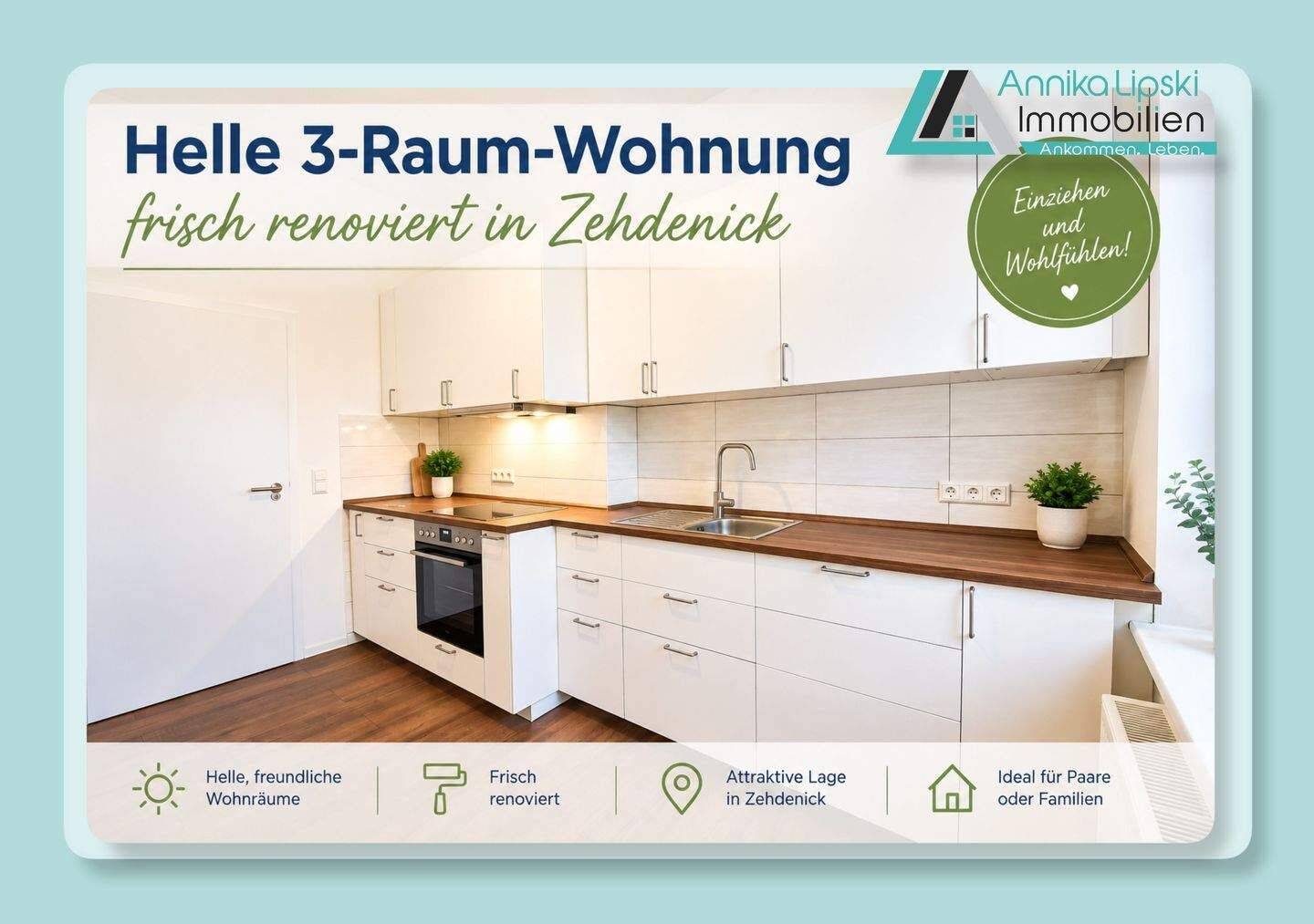 Helle 3-Raum-Wohnung in Zehdenick, 16792 Zehdenick