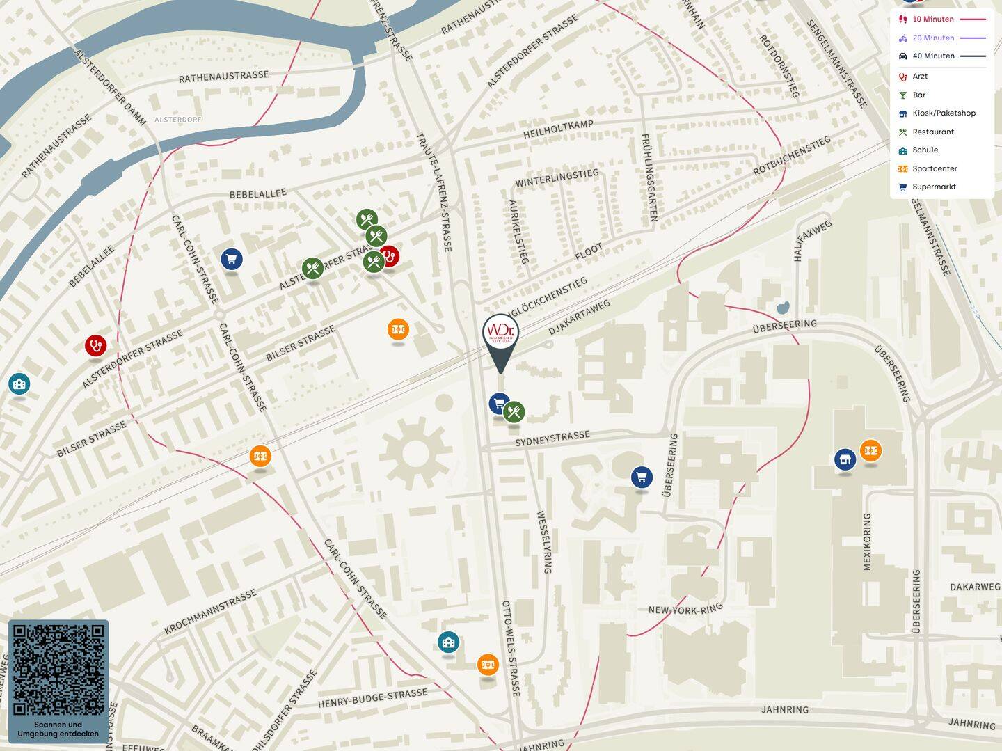 Singlewohnung nähe Stadtpark zur Miete in Alsterdorf – Wentzel Dr., 22297 Hamburg (Hamburg-Nord Alsterdorf Barmbek-Nord Groß Borstel Winterhude)