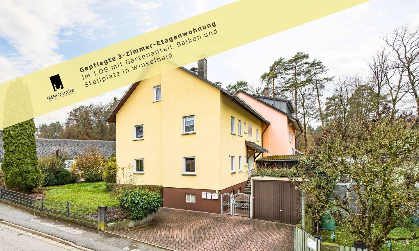 Gepflegte 3-Zimmer-Etagenwohnung mit Gartenanteil, Balkon und Stellplatz in Winkelhaid, 90610 Winkelhaid