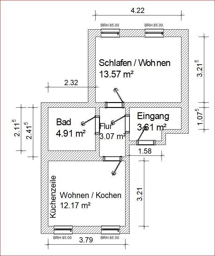 Ruhig gelegene 2-Zimmer-Erdgeschoss-Wohnung OT Kleinwaltersdorf, mit viel Grün, EBK, 9599 Freiberg