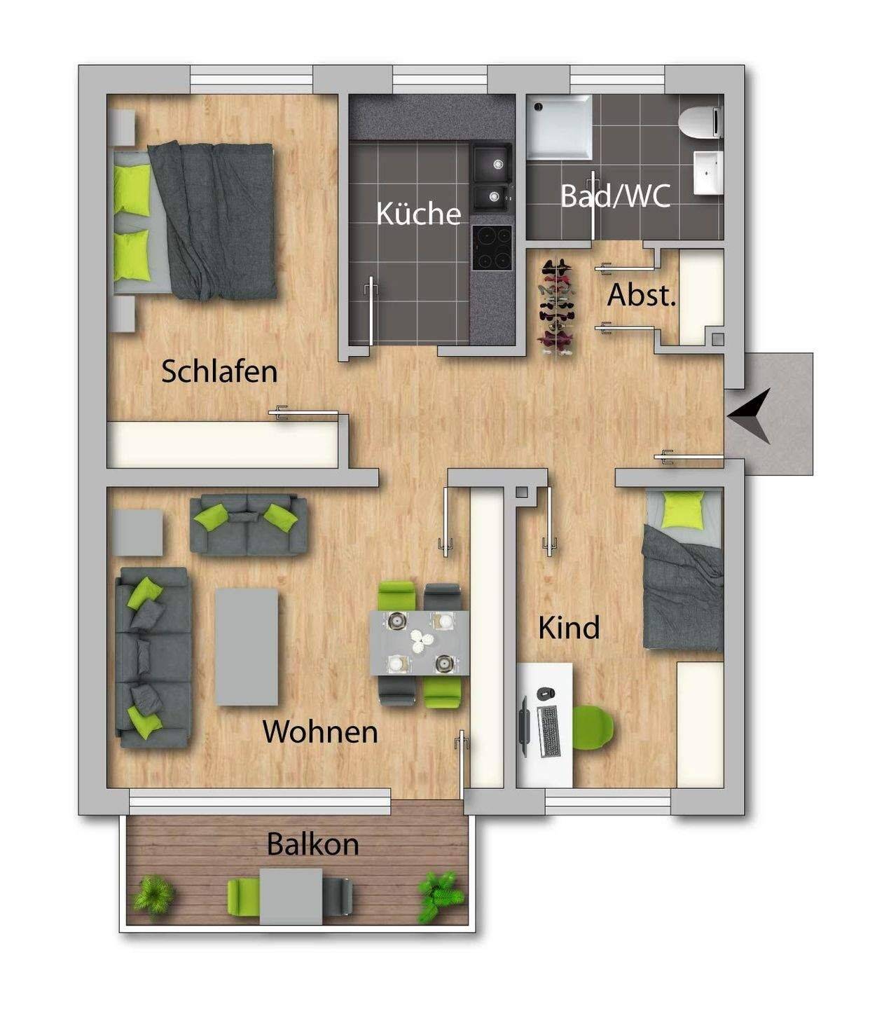 Gepflegte 3 Zimmerwohnung zentral in Norderstedt, 22846 Norderstedt
