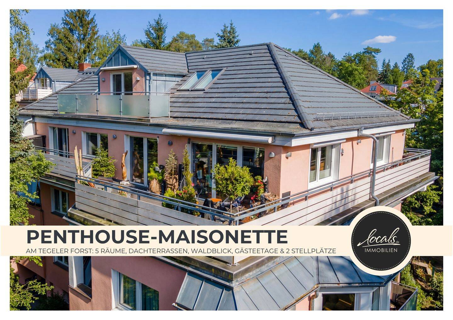 5-Zimmer-Penthouse-Maisonette direkt am Tegeler Forst mit zwei Dachterrassen, Küche & Stellplätze, 13465 Berlin (Reinickendorf Frohnau Mühlenbecker Land Hermsdorf)