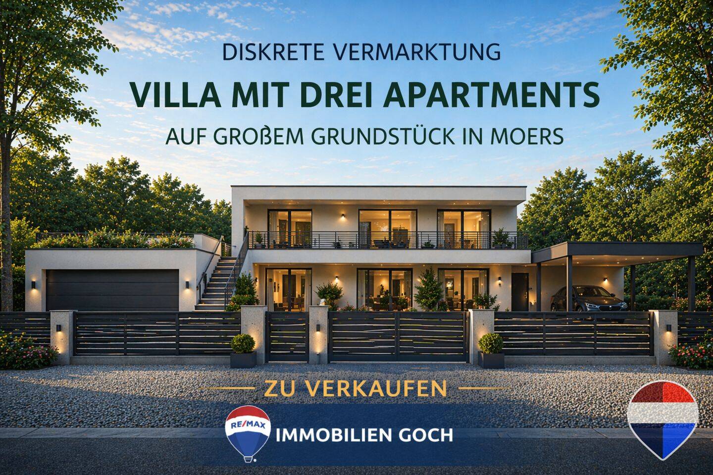Diskrete Vermarktung-Repräsentatives Villenanwesen mit drei Apartments in begehrter Lage von Moers, 47447 Moers