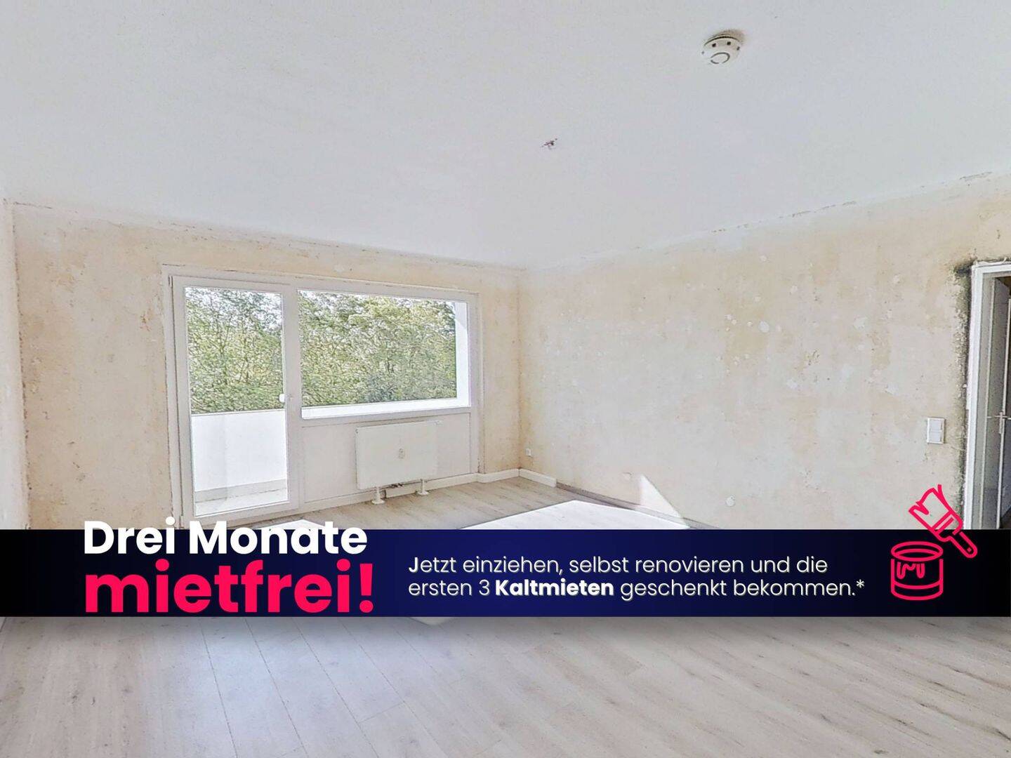 SELBST RENOVIEREN UND SPAREN: Große 4-Zimmer-Wohnung mit BALKON und viel Lichteinfall, 48159 Münster