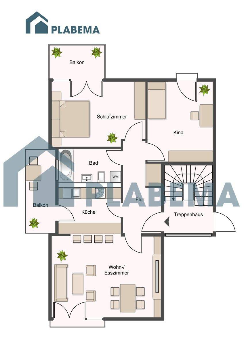 Tolle 3- Zimmer- Wohnung, zwei Balkone, Einbauküche, Stellplatz, 19057 Schwerin