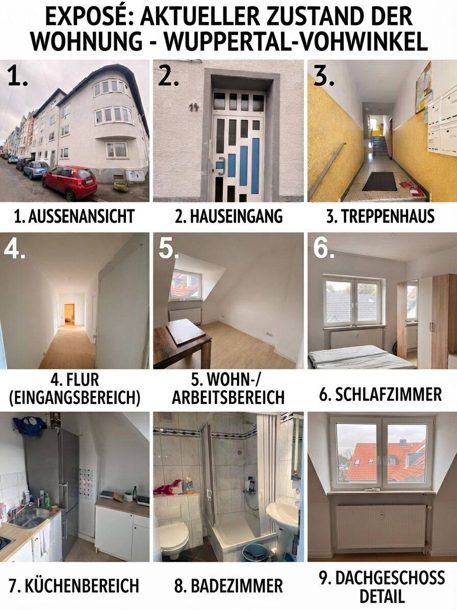 Praktisch geschnittene möblierte 2-Zimmer-Wohnung in Wuppertal, 42329 Wuppertal (Vohwinkel)