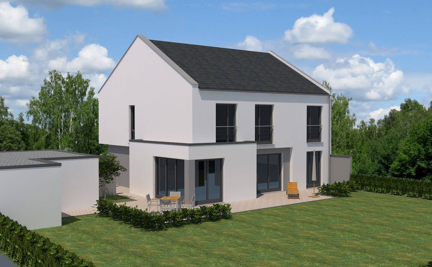 Neubau eines modernen EFH – Baugrundstück mit exemplarischer Projektierung