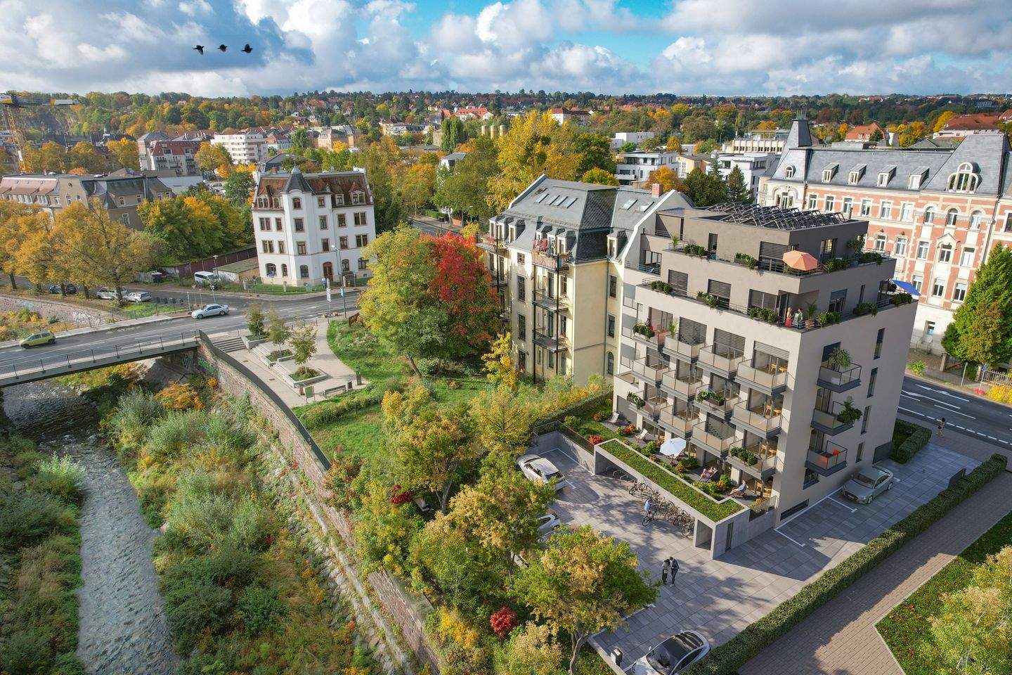 NEU: PROJEKT CAMPUSLIVING AN DER WEIßERITZ (KfW-40-QNG), 1159 Dresden
