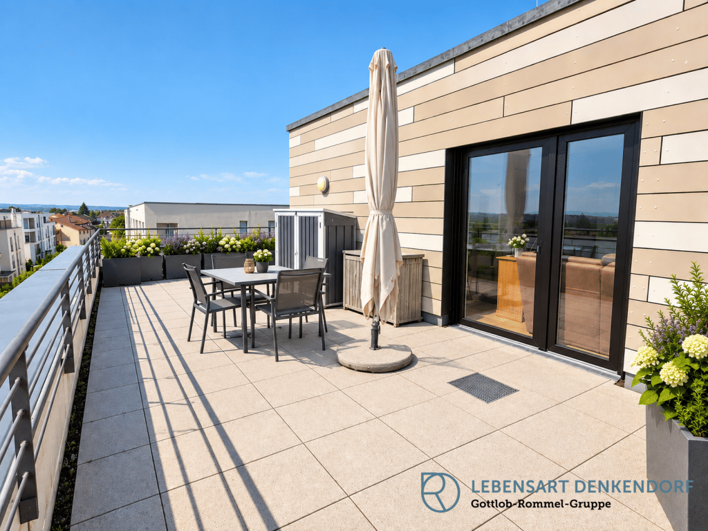 „Betreutes, seniorengerechtes Wohnen“ – Attraktive 3-Zimmer-Dachgeschosswohnung m. gr. Dachterrasse, 73770 Denkendorf