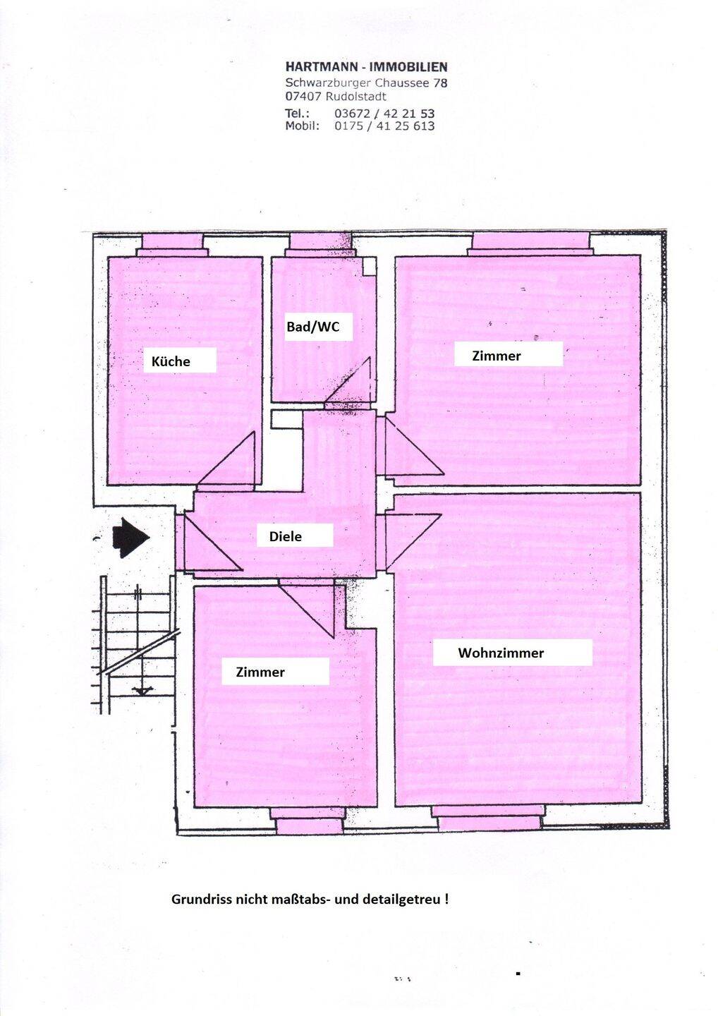 3-Zimmer-Wohnung in schöner und ruhiger Lage von Rudolstadt/Cumbach, 7407 Rudolstadt