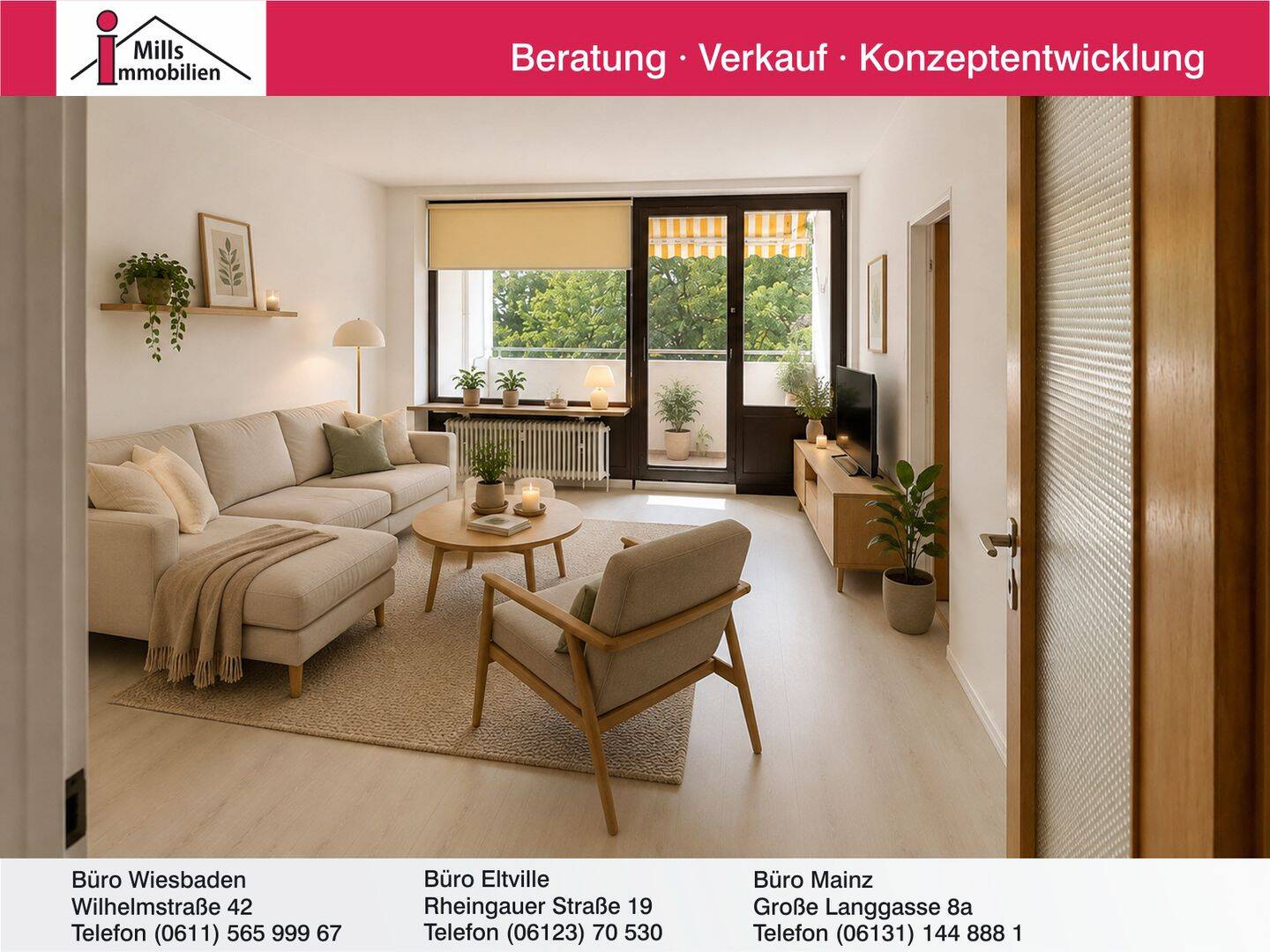 Wiesbaden-Delkenheim: Großzügige 2 ZKB mit Wohnküche, Loggia und Aufzug, 65205 Wiesbaden