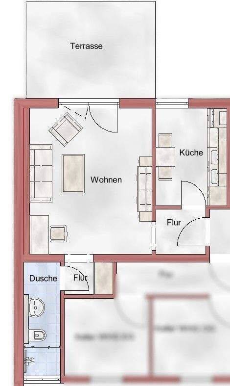 Moderne 1-ZKB mit Terrasse & EBK | Erstbezug nach Sanierung | barrierearm, 66989 Petersberg