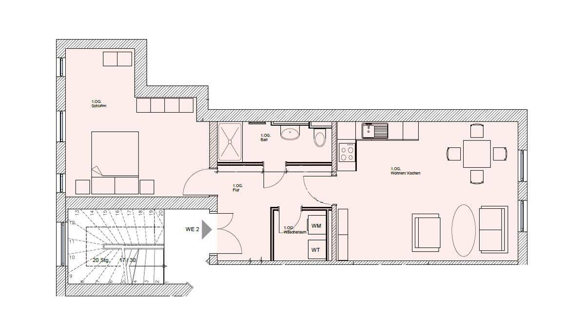 Erstbezug nach Sanierung – Moderne 2-Zimmer-Wohnung in Weimar, 99423 Weimar (Altstadt Innenstadt Nordvorstadt Südstadt Westvorstadt)