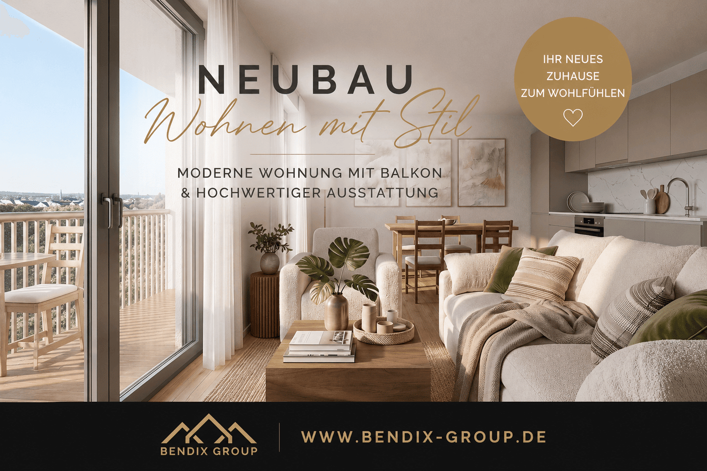 Stilvoll wohnen im Neubau – helle Räume, Balkon & modernes Bad in gefragter Lage