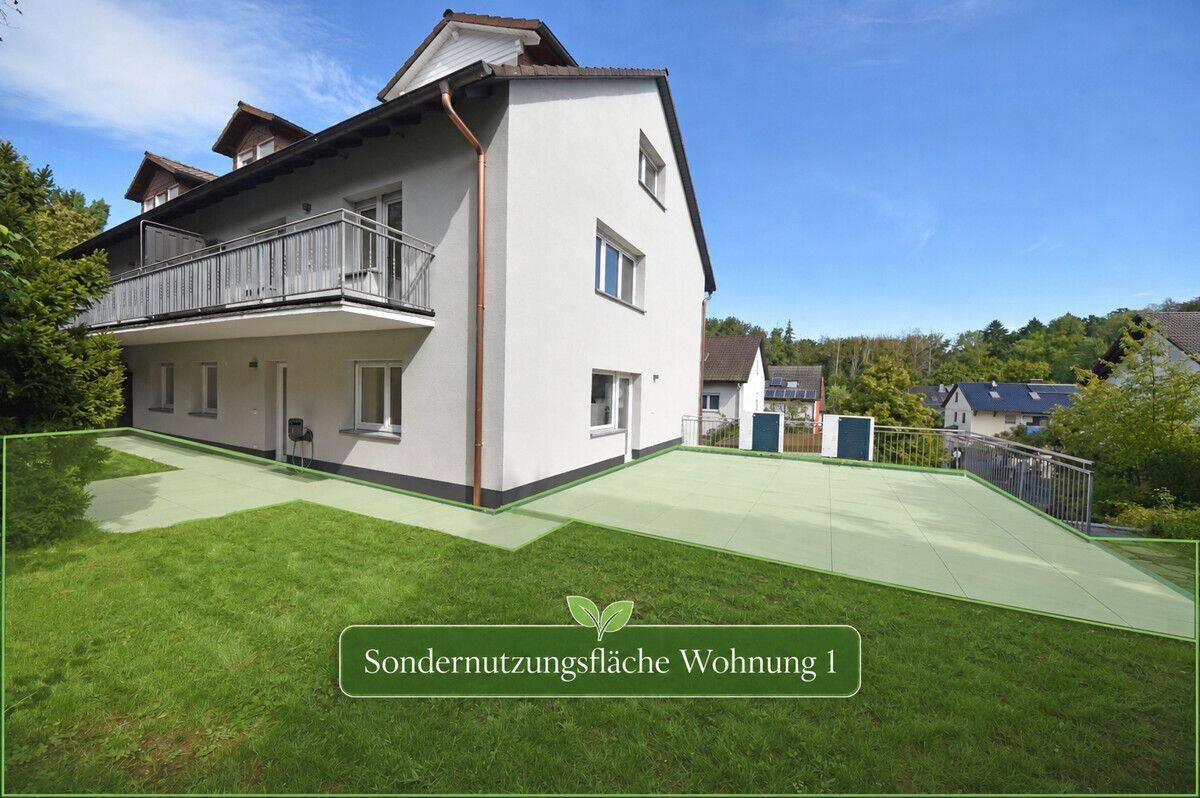 DIETZ: 4-Zimmer-Terrassen-Garten-Wohnung im 7-FH m. Garage und 2 Terrassen nähe Godelsberg-Waldrand!, 63739 Aschaffenburg (Innenstadt Österreicher Kolonie)