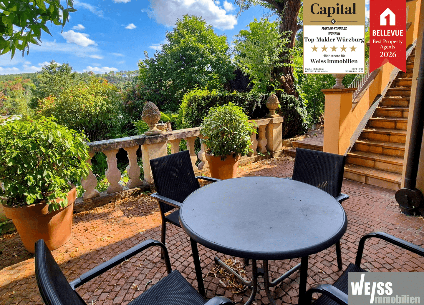 Attraktive 2-Zimmer-Wohnung mit Terrasse, Balkon und traumhafter Aussicht, 97082 Würzburg (Altstadt Heidingsfeld Steinbachtal Zellerau)
