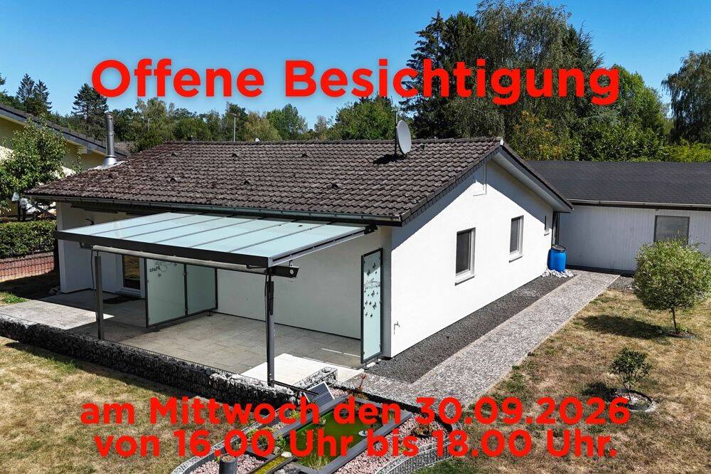Natur pur direkt vor der Tür: Kompakter Wohlfühl-Bungalow mit großem Gartenparadies, 55494 Rheinböllen