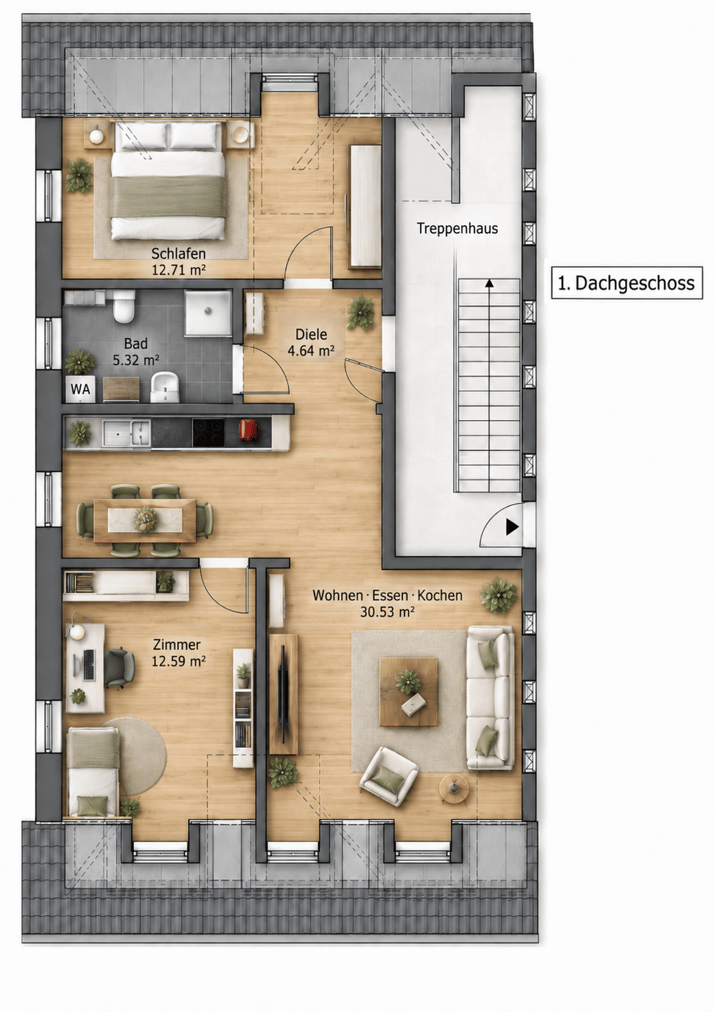 Mietwohnung, 3 Zimmer, 65 m², in Villingen-Schwenningen, 78052 Villingen-Schwenningen